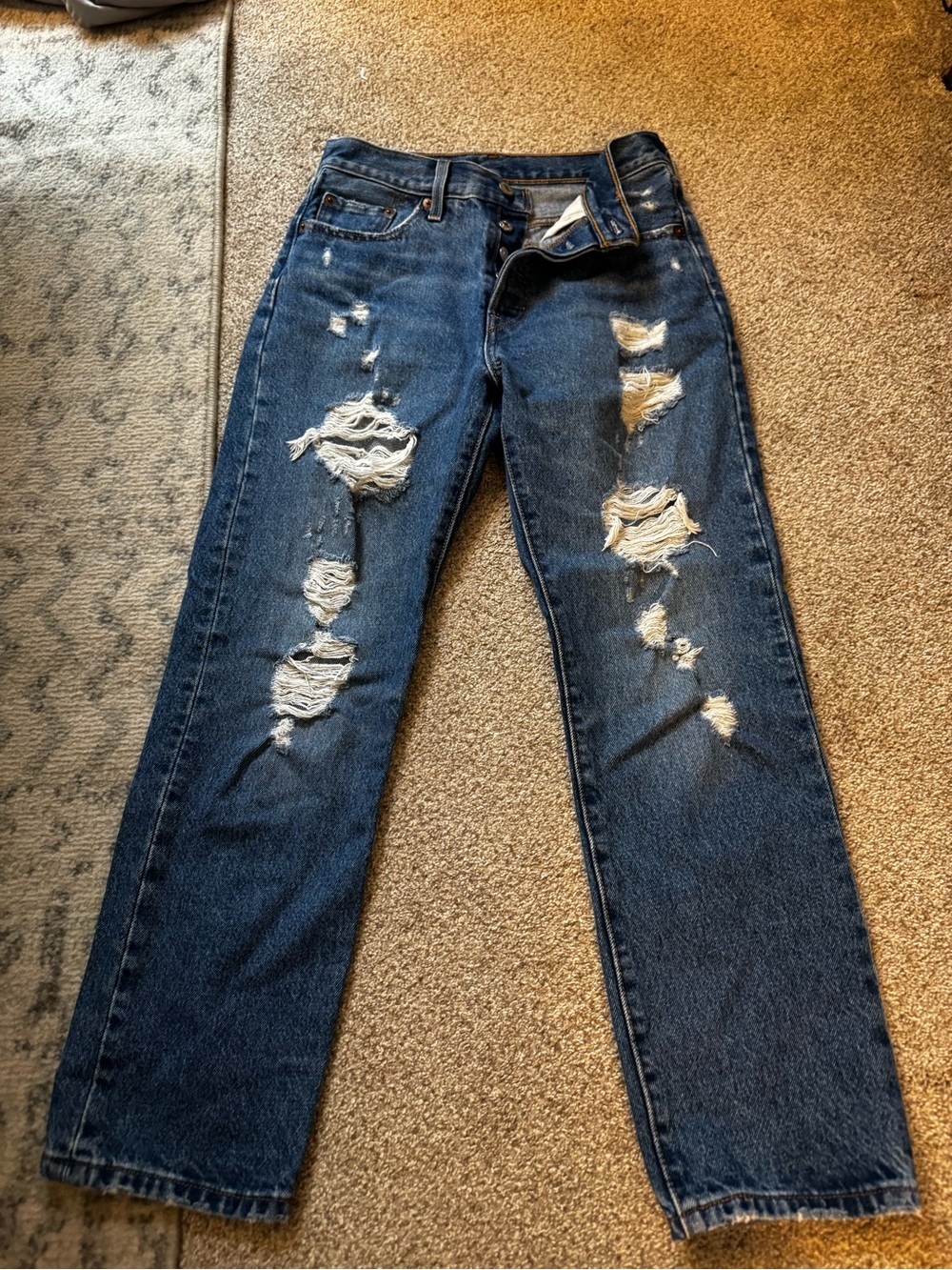 Levi's Blue Denim Jeans with Leather Patch